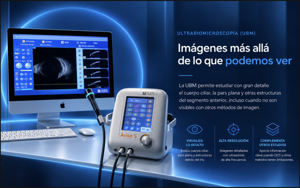 Equipo de Ultrabiomicroscopía (UBM) Aviso S para evaluación del segmento anterior